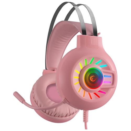 RAMPAGE RM-K44 ZENGIBAR USB 7.1 SURROUND PEMBE IŞIK EFEKTİ GAMING KULAKLIK